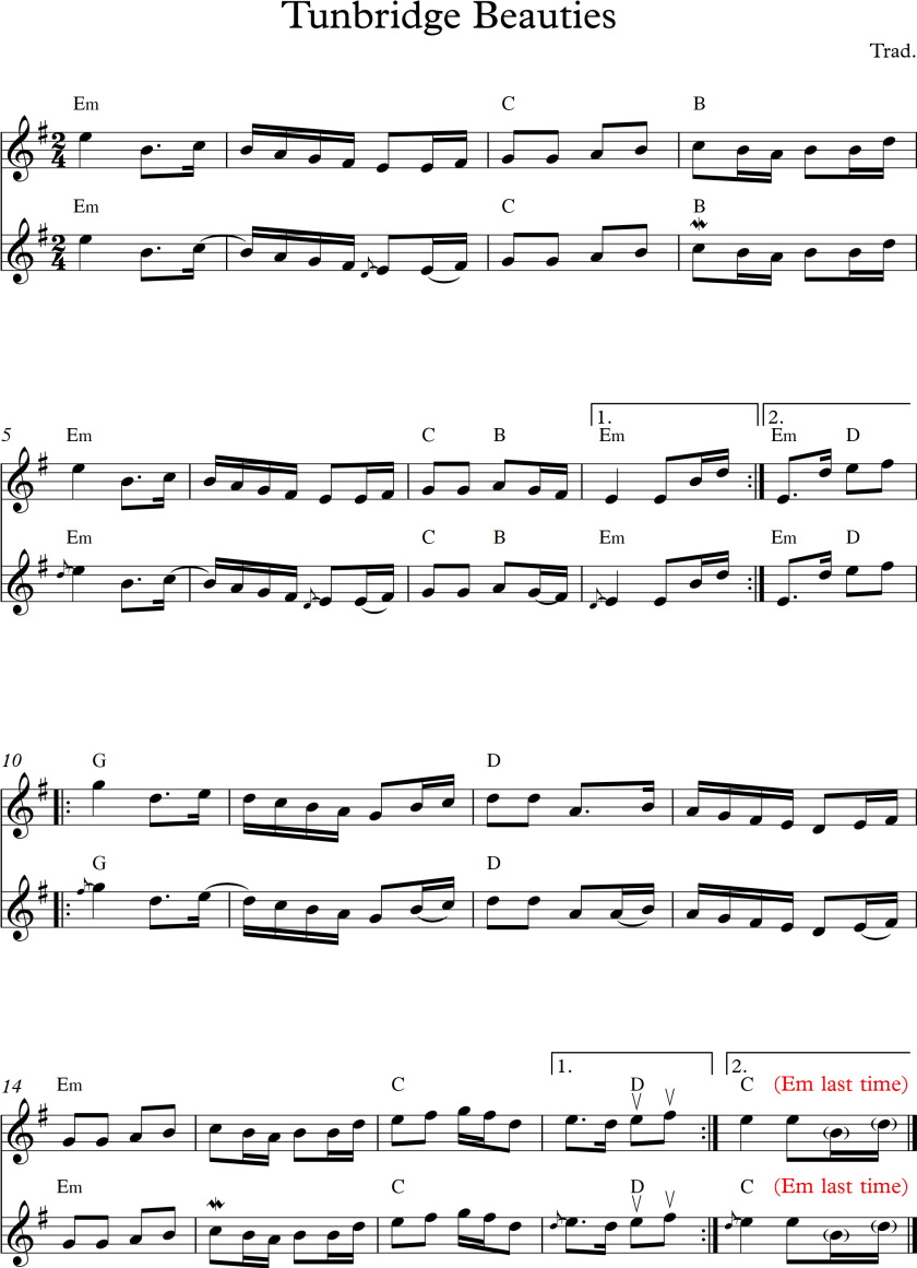 Tunbridge Beauties score