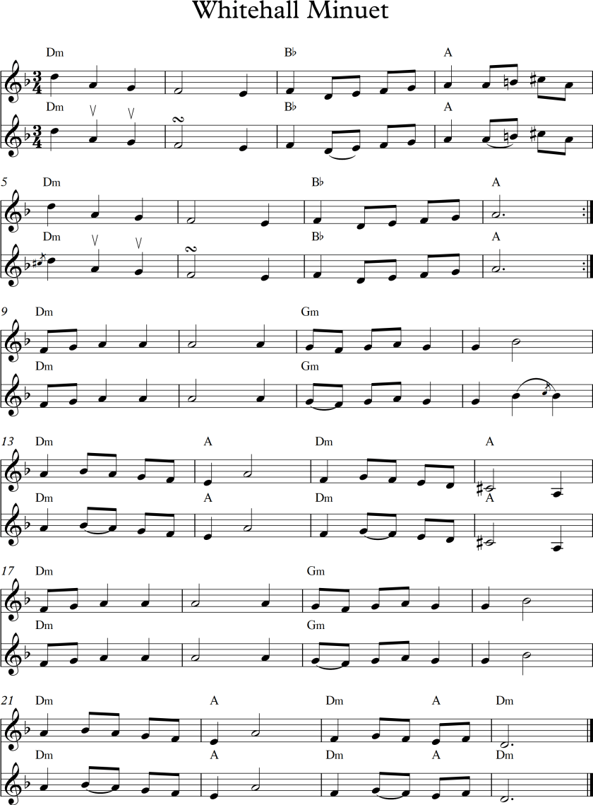 Whitehall Minuet with ornaments